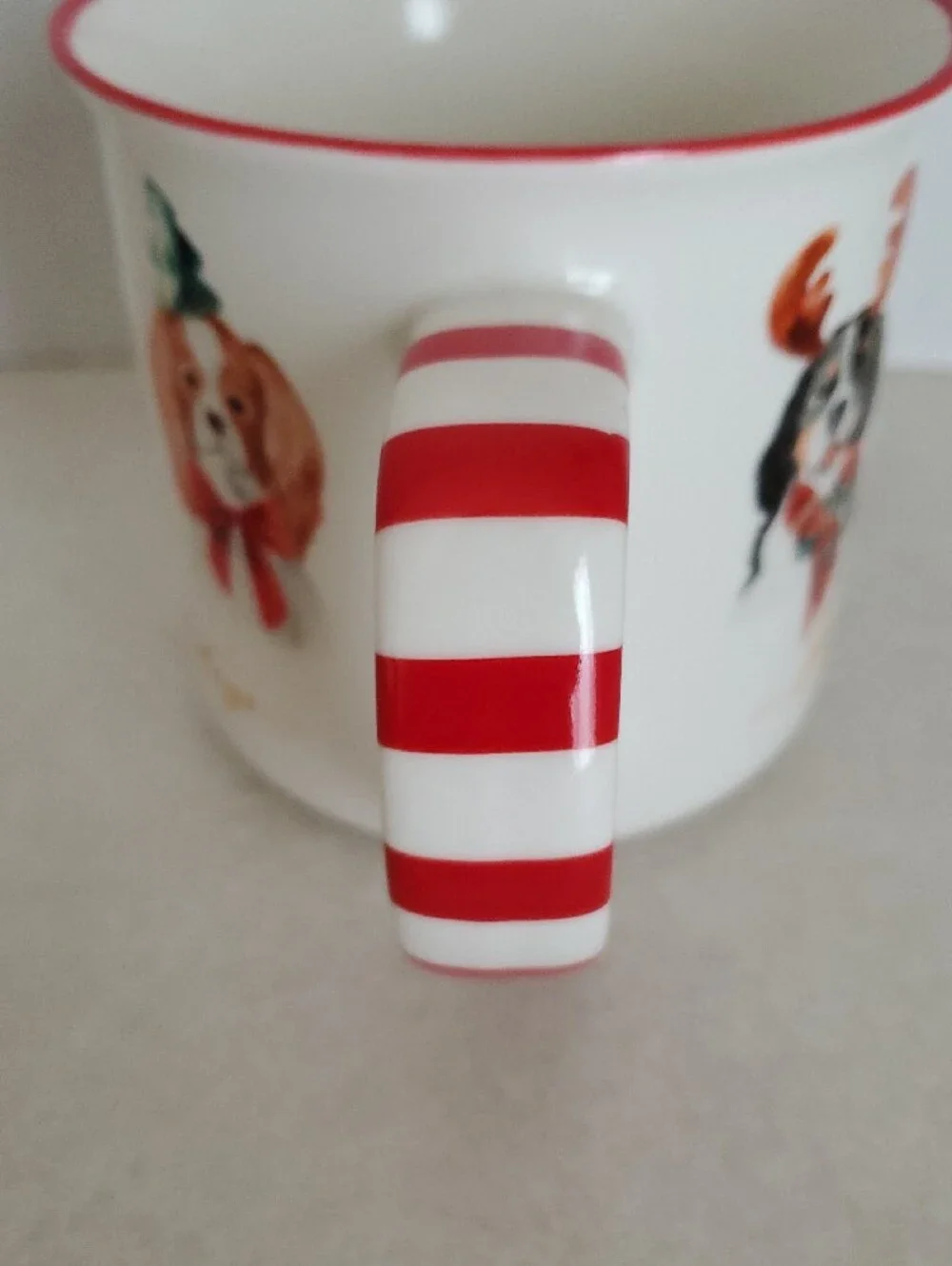 Holiday Dogs Ceramic Mug - Red Accent